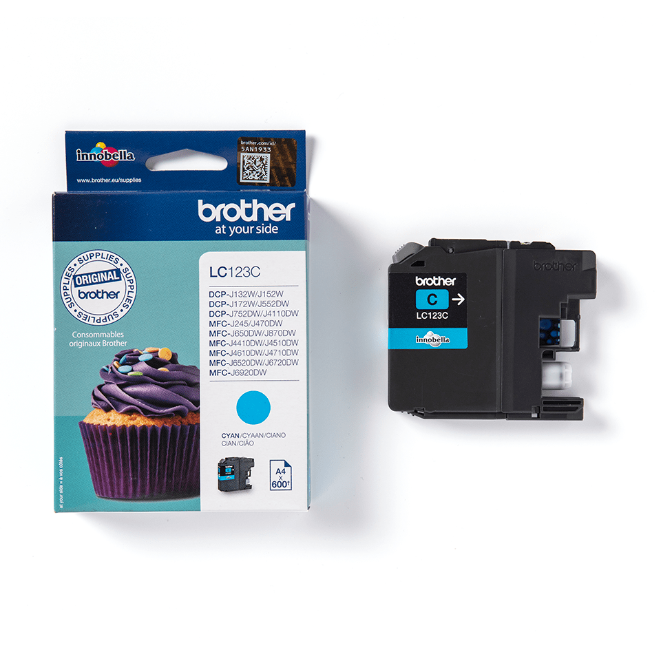 Brother LC563C: оригинальный картридж с голубыми чернилами для заправки встроенного контейнера печатающего устройства. 3